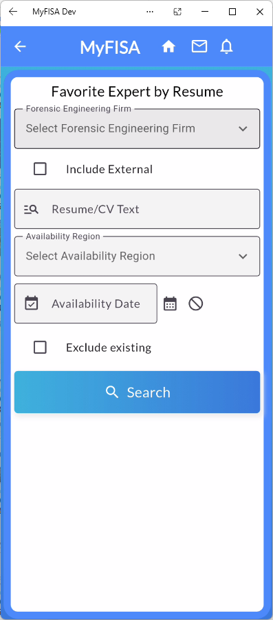 Expert Search Interface by Resume